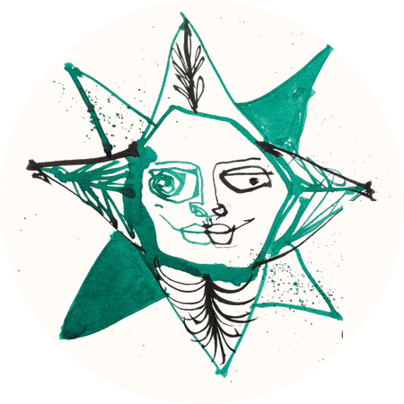 A star with a face, drawn by Dig Ferreira