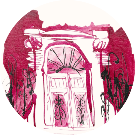 A doorway, drawn by Dig Ferreira