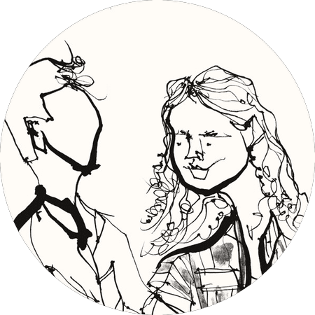 Two dreamers side by side, drawn by Dig Ferreira