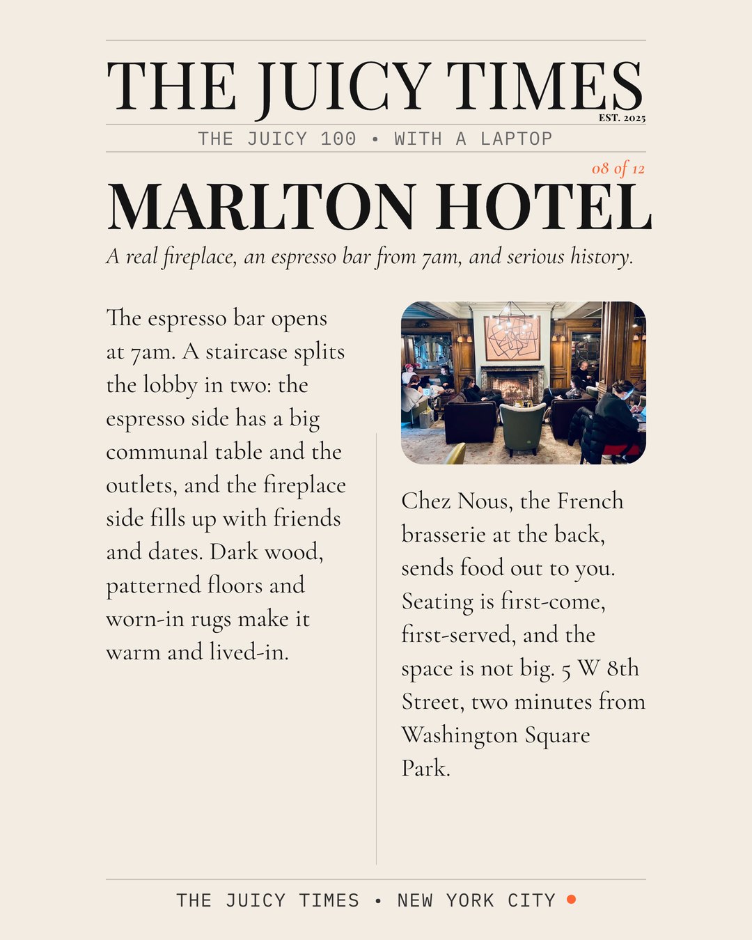 Page 8 of 12 - 5 Beautiful NYC Spots to Work From, the Instagram edition
